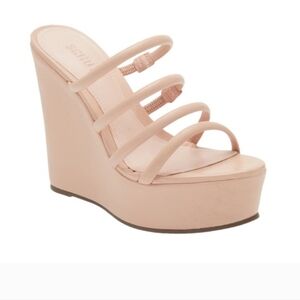Schutz shoes Cari platform wedge sandal pink Strappy Heels Sz 10.5